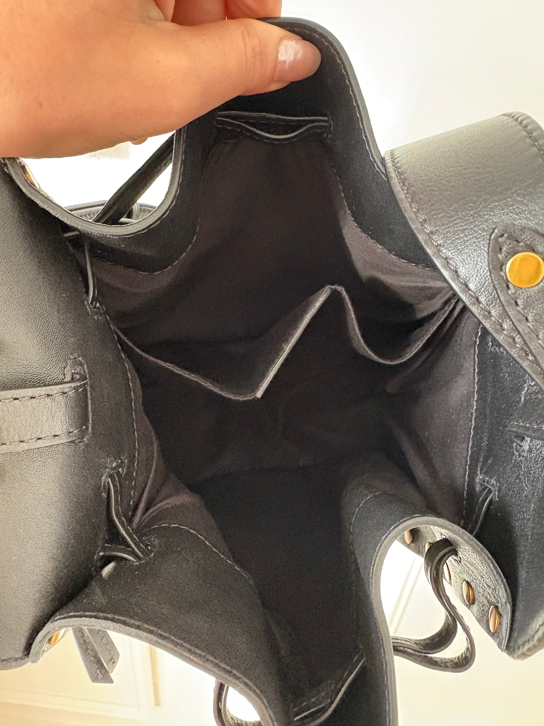 Isabel Marant Black Leather Studded Silao Bucket Bag