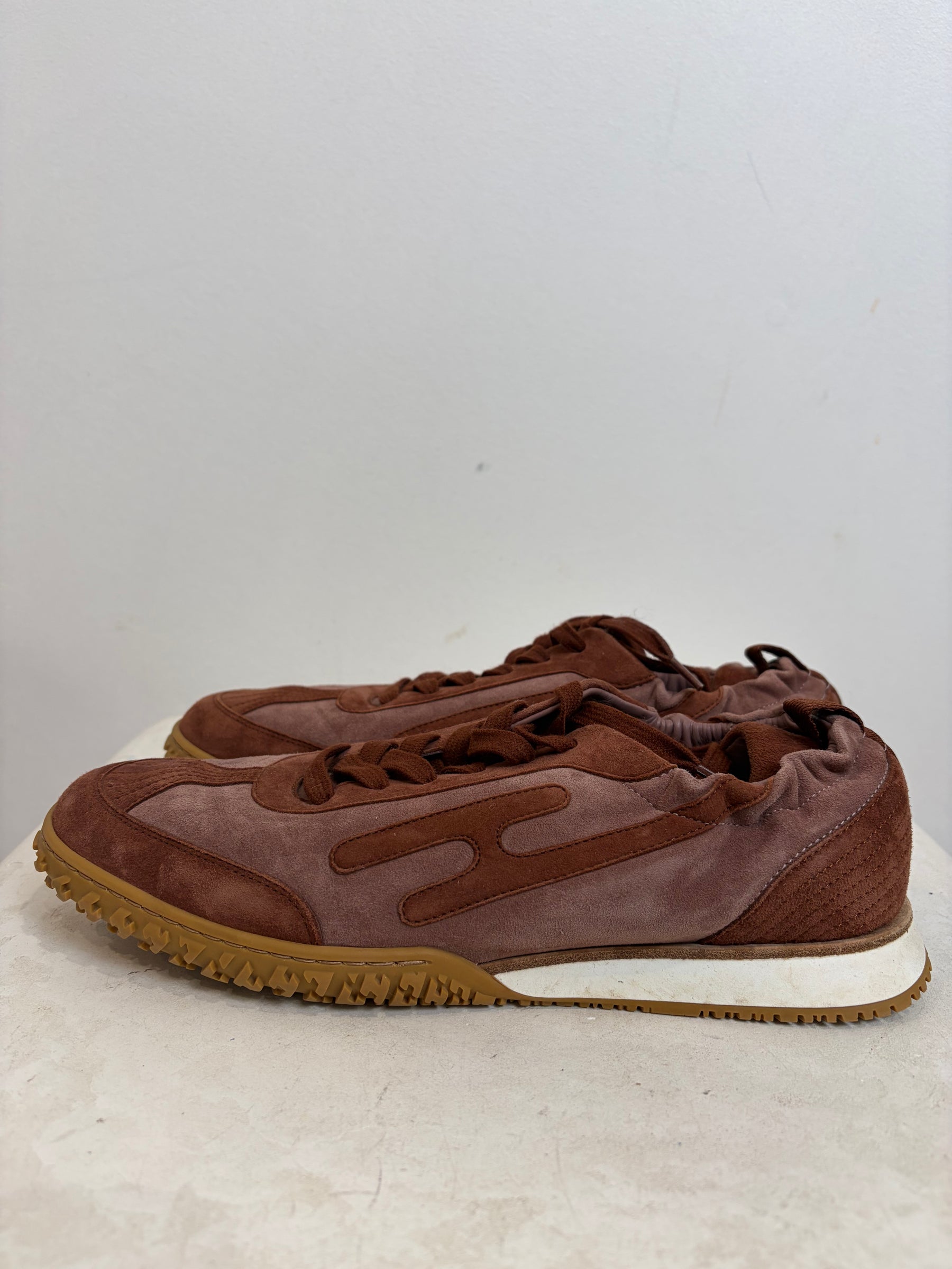 Hermes Antique Rouge Suede Jet Sneaker, 40
