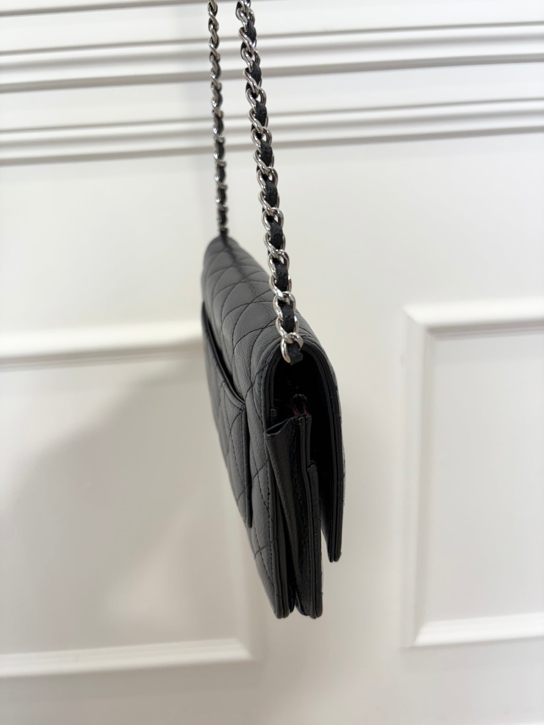 Chanel Black Caviar Leather WOC with Silver Hardware