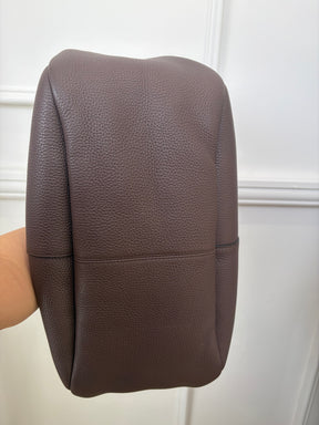 Oroton Chocolate Leather Oversized Tote Bag