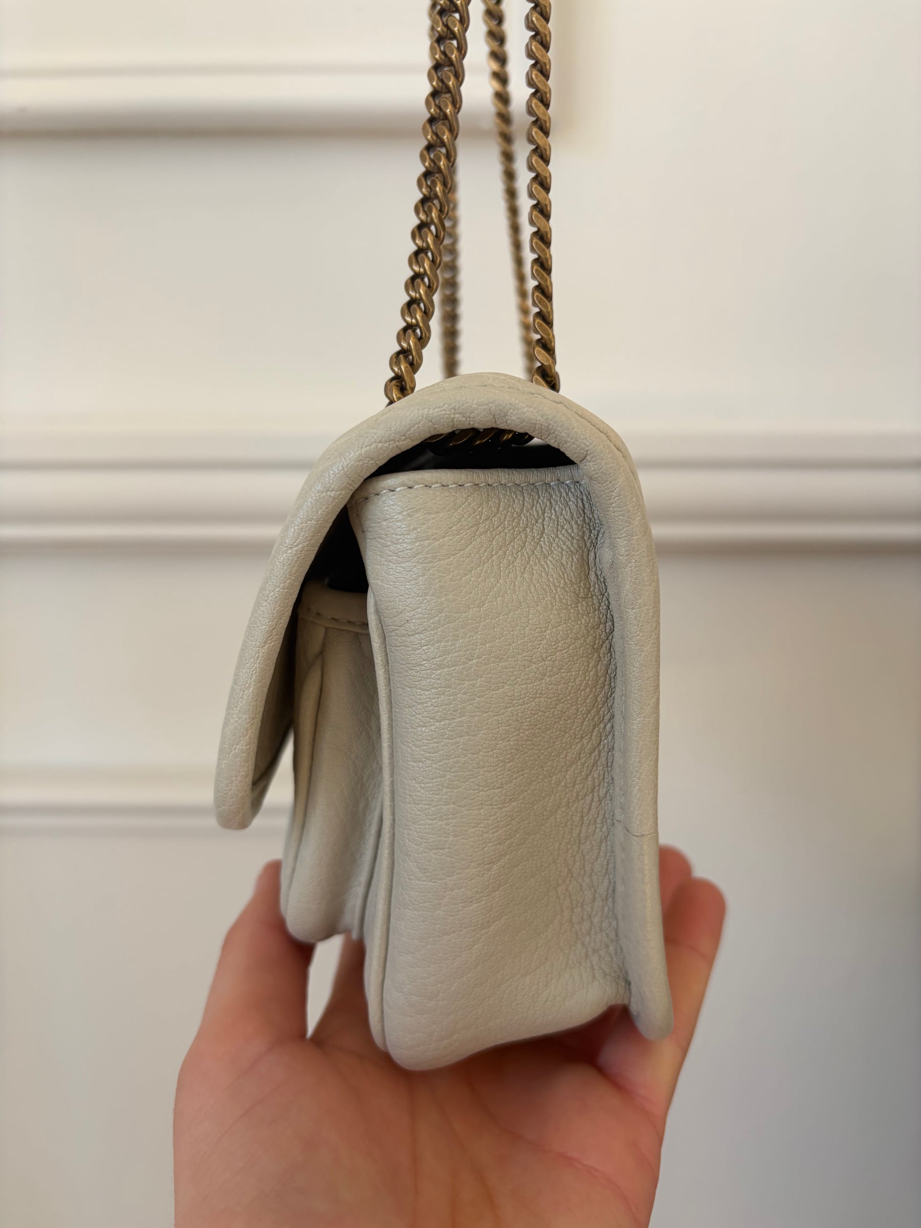 Saint Laurent Ivory Leather Baby Nikki Bag