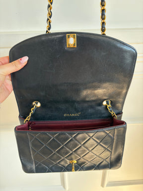 Chanel Black Leather Diana Flap Bag