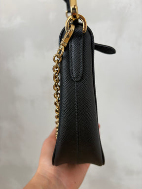 Prada Black Saffiano Leather Re-edition Crossbody Bag
