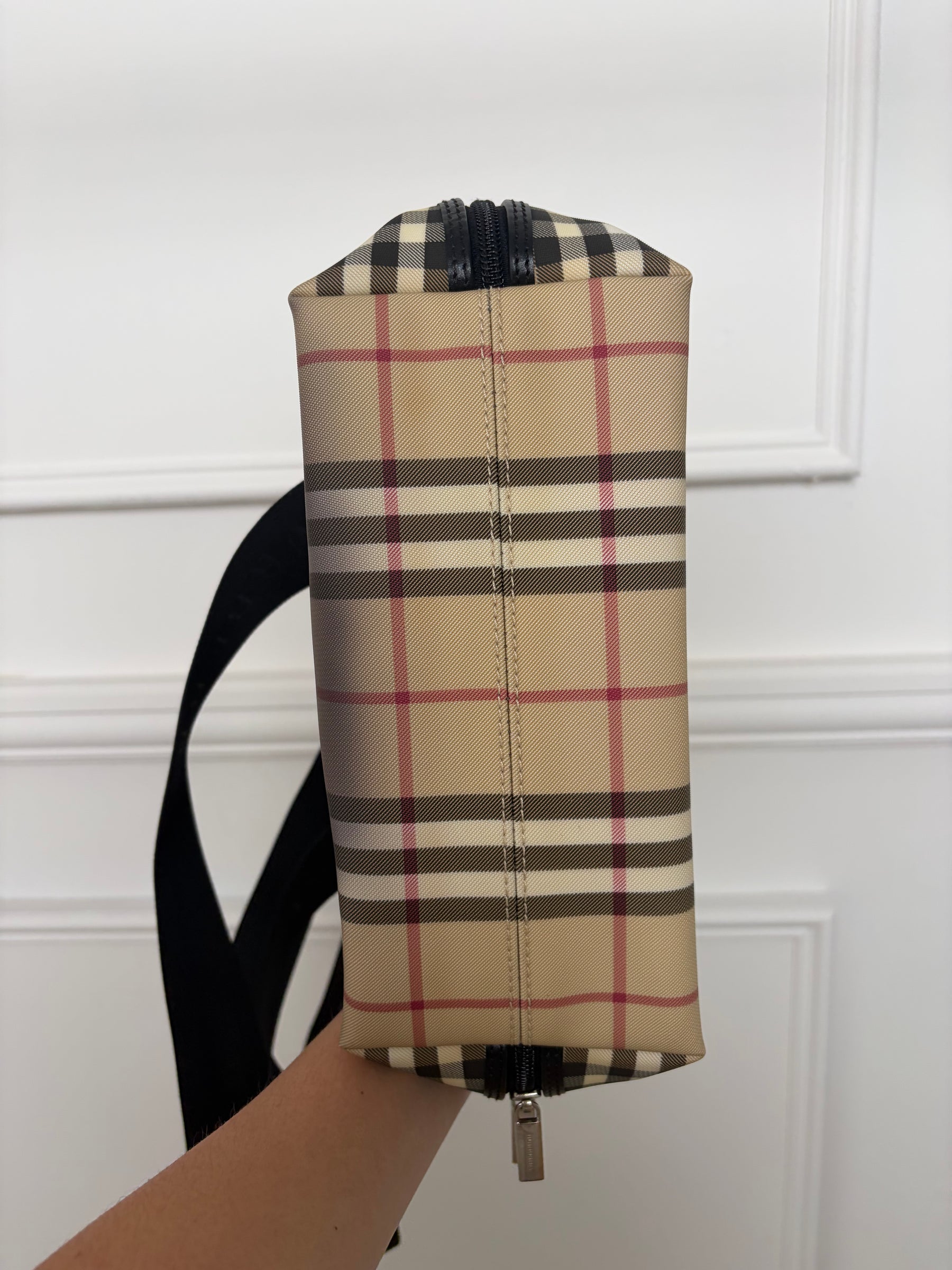 Burberry Coated Canvas Checked Backpack