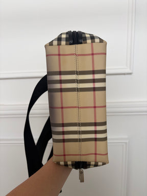 Burberry Coated Canvas Checked Backpack