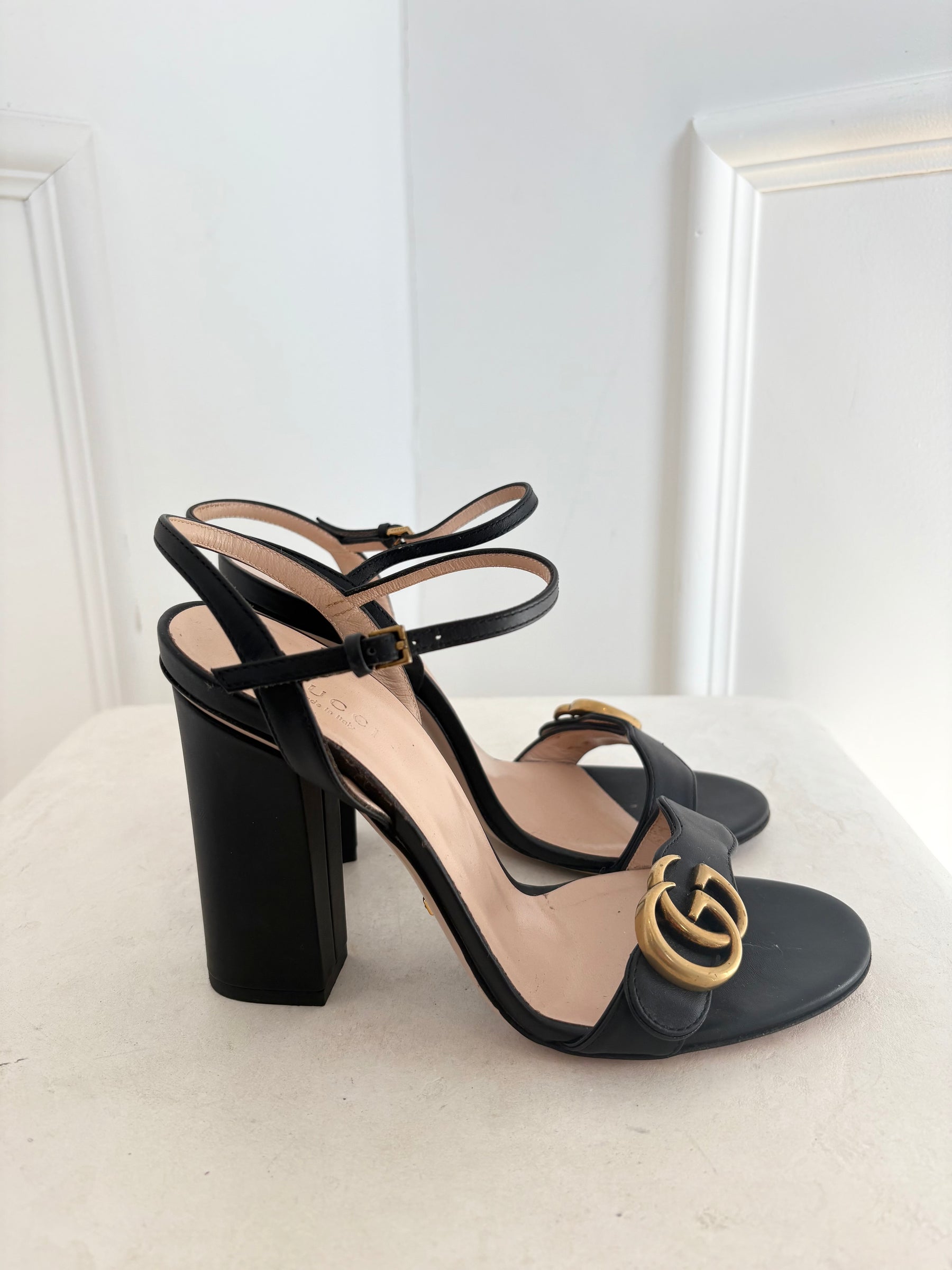 Gucci Marmont Sandals Black, 37.5