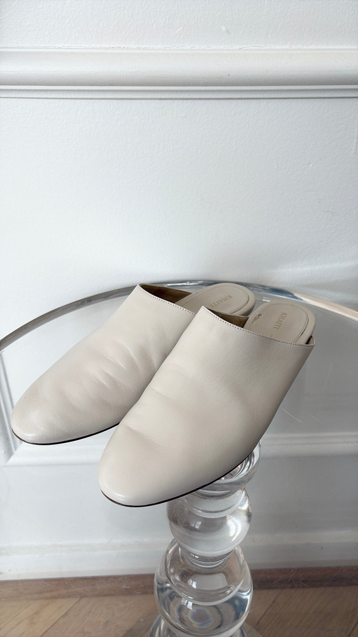 Khaite Off White Otto Soft Mules, 38.5