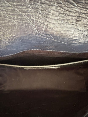 Saint Laurent Navy Crinkled Leather Baby Niki Bag