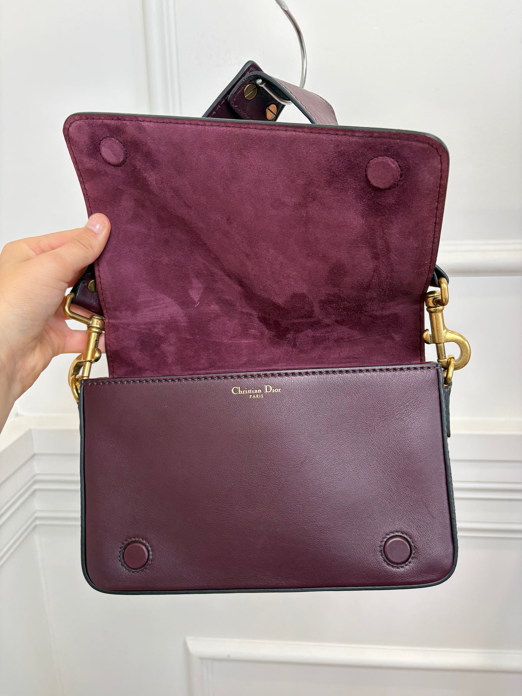 Dior Burgundy Leather J'adior Flap Bag