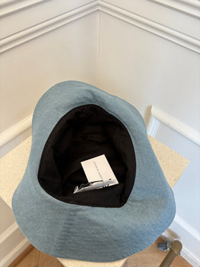 Ganni Light Blue Denim Bucket Hat, XS/S