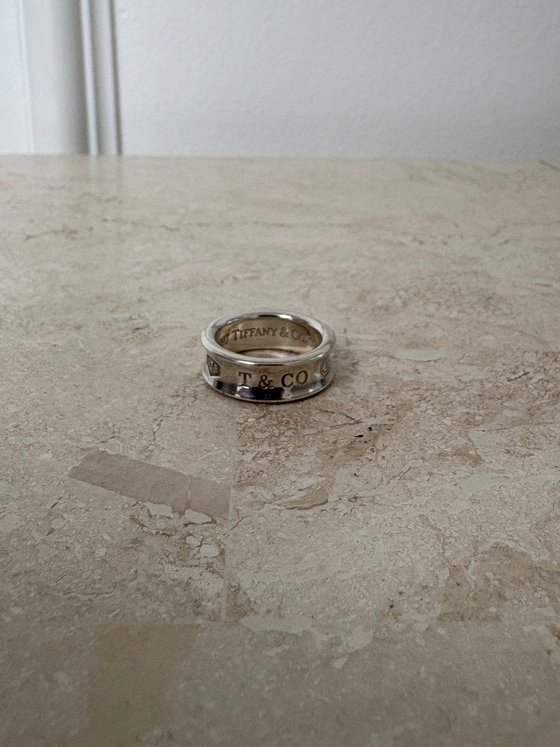 Tiffany & Co. Sterling Silver Logo Ring, 50