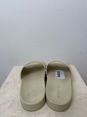 Bottega Veneta Cream Rubber Slides, 36