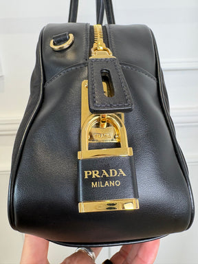 PRADA Nylon Leather Shoulder Bag, M