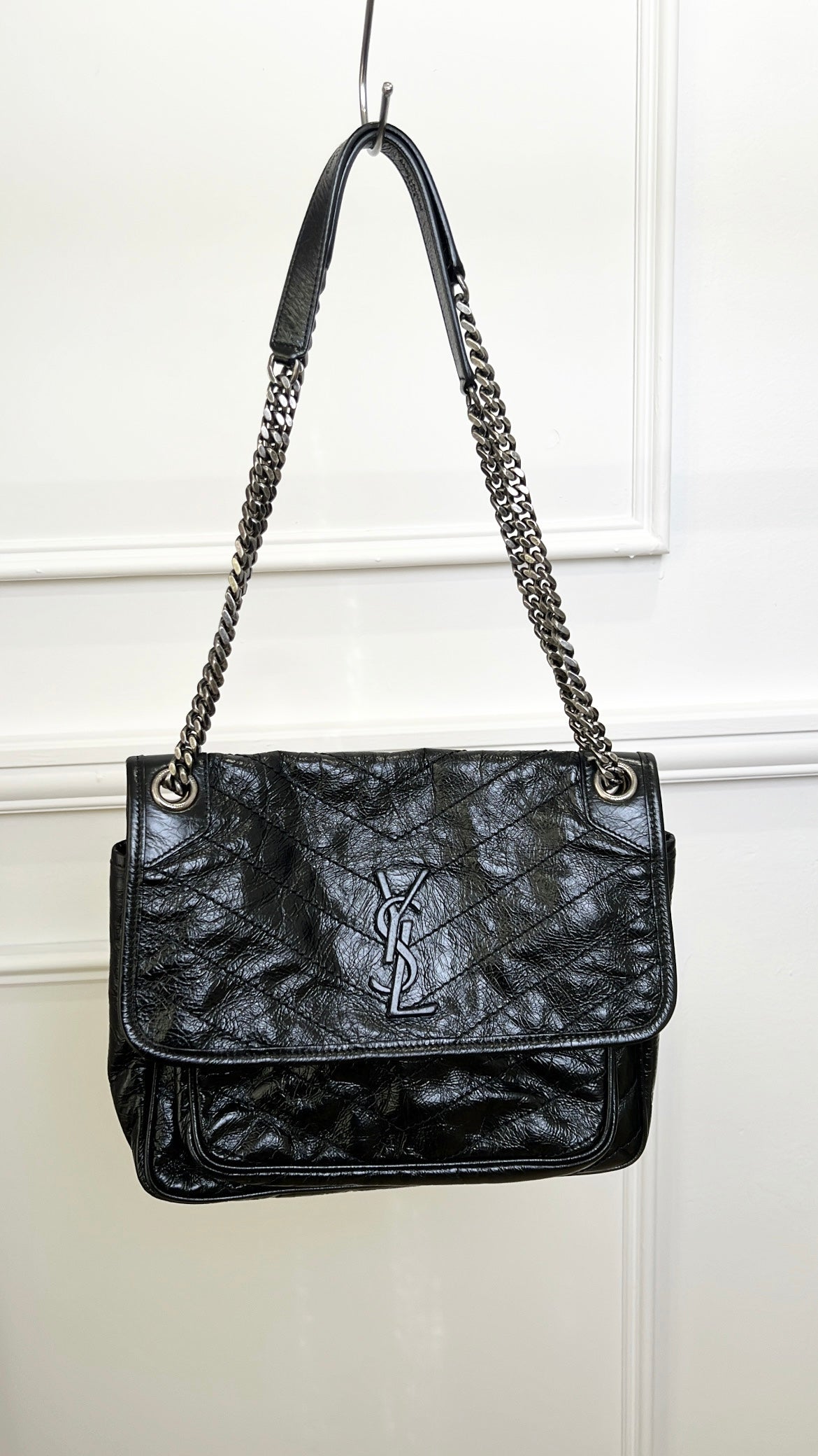 Saint Laurent Black Leather Medium Nikki Bag