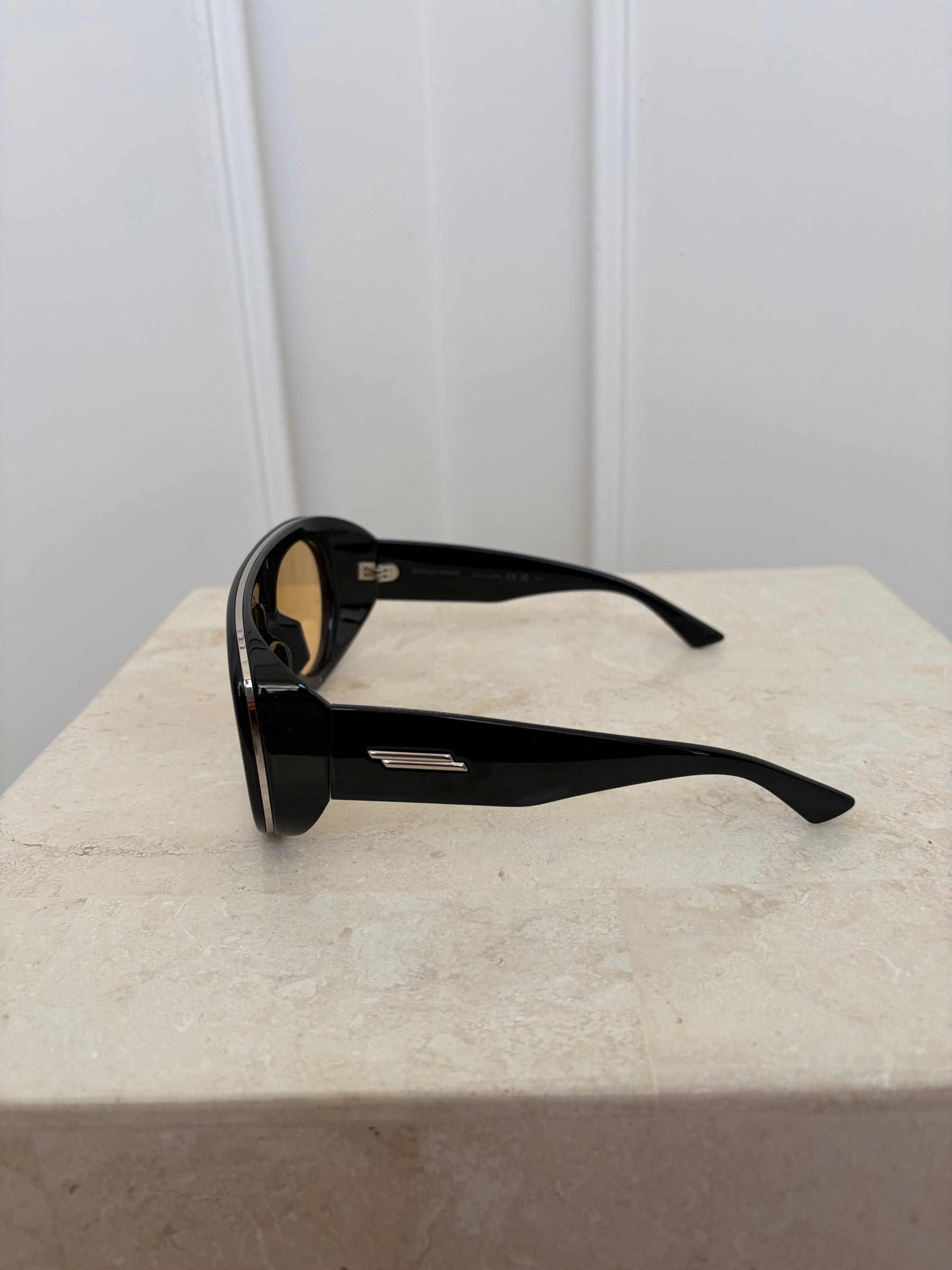 Bottega Veneta Black Acetate Osservatorio oversized aviator-style sunglasses