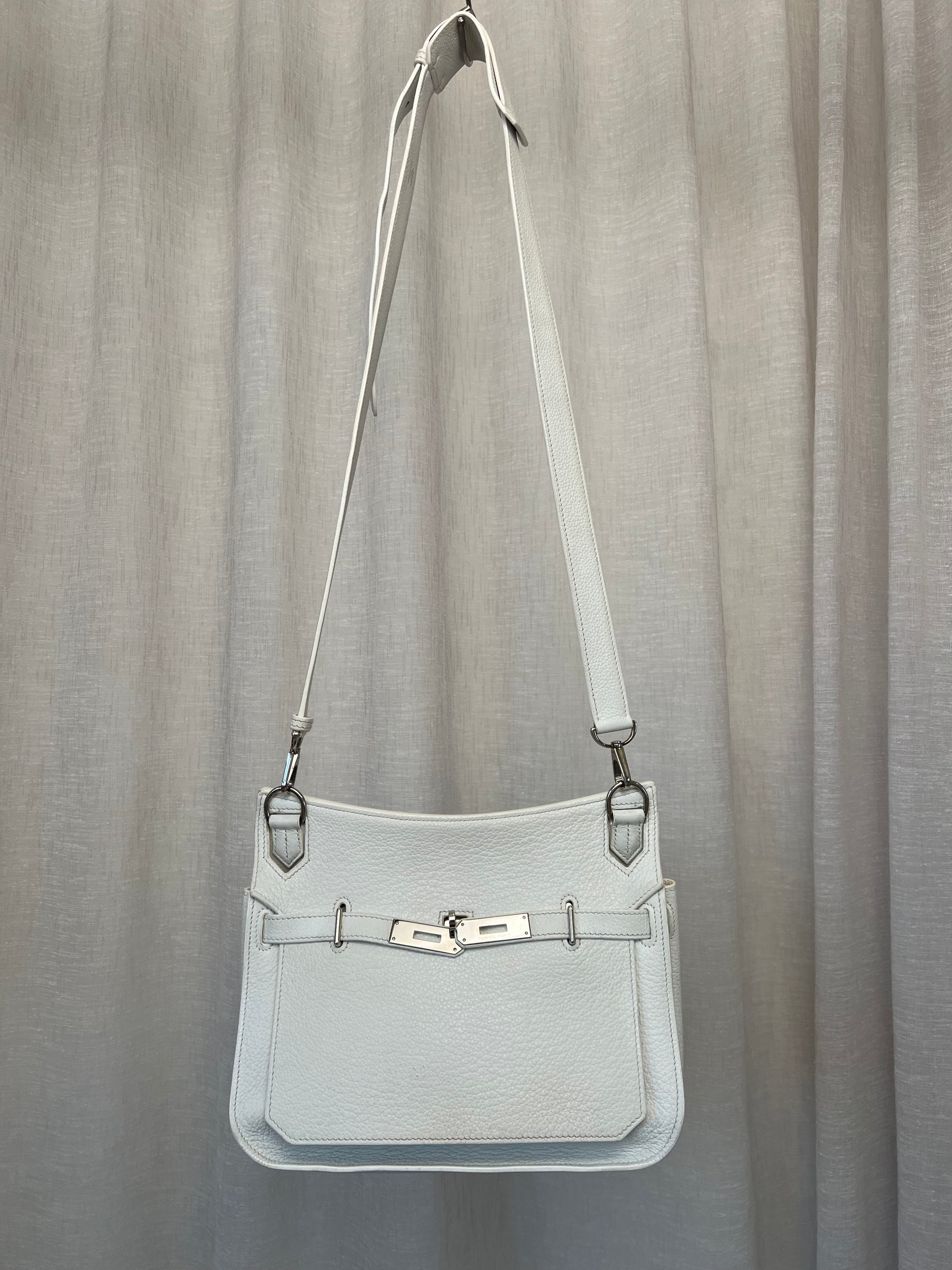 Hermès White Leather Jypsiere 28
