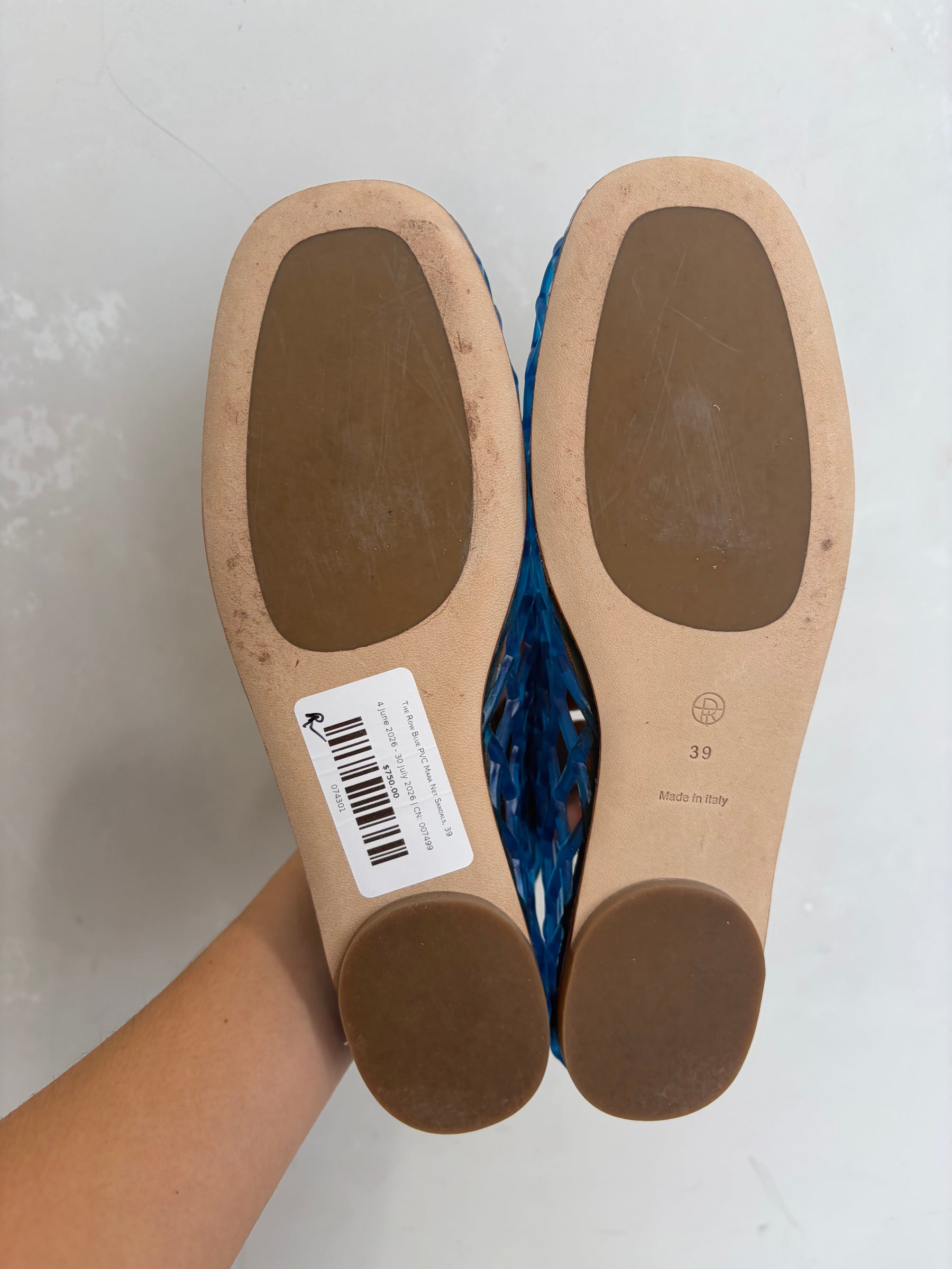 The Row Blue PVC Mara Net Sandals, 39