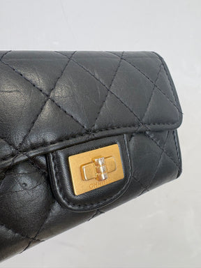 Chanel Black Lambskin Reissue Flap Card Wallet