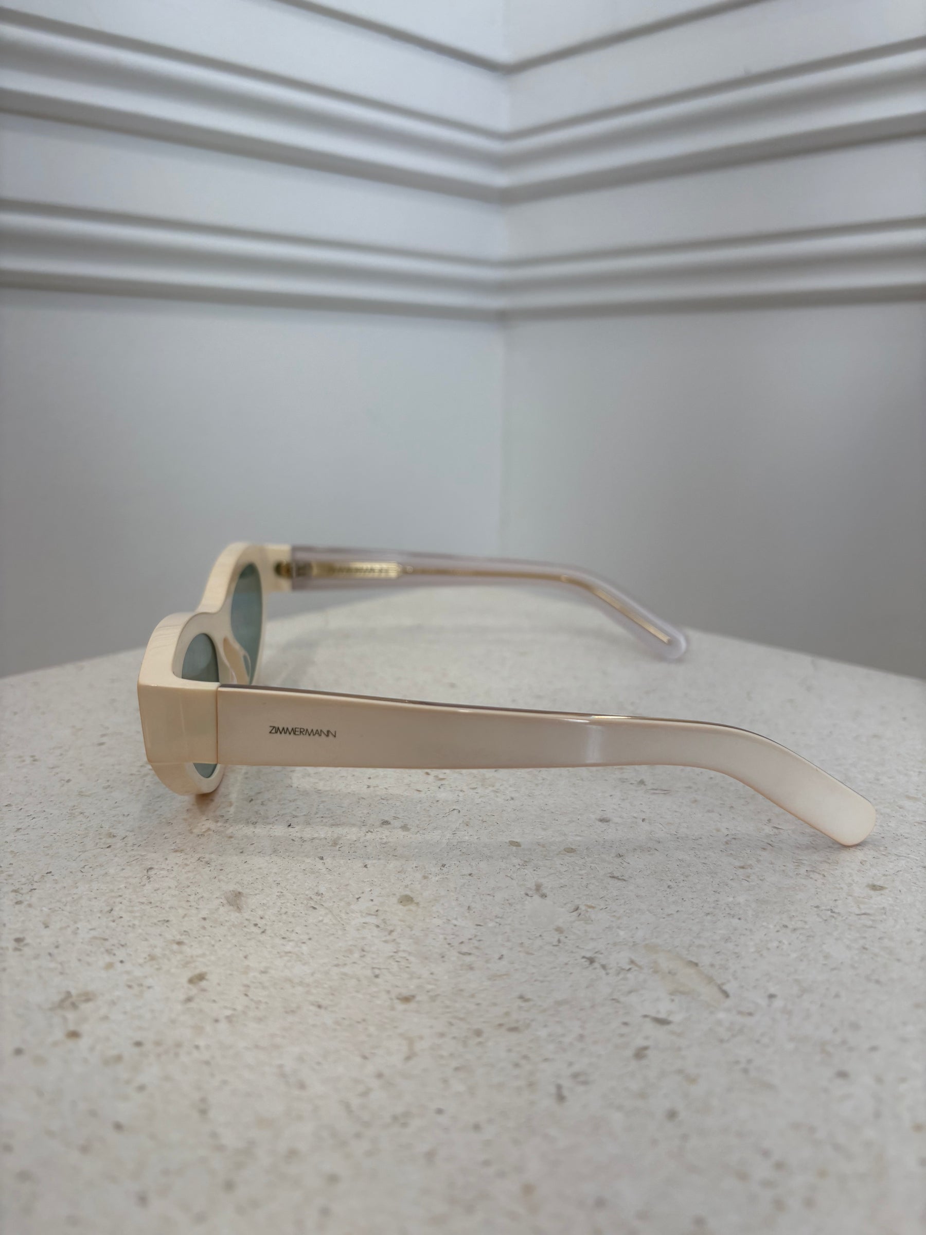 Zimmermann Echo Cat Eye Sunglasses Cream - unable to consign - discoloured