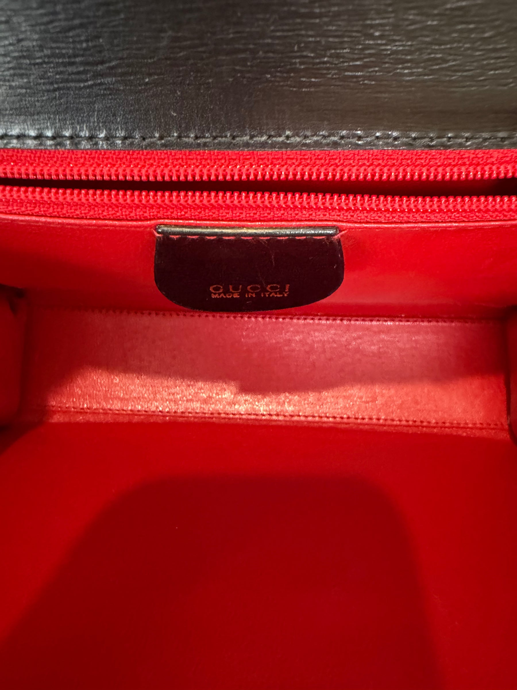 Gucci Black Leather Bamboo Turnlock Shoulder Bag