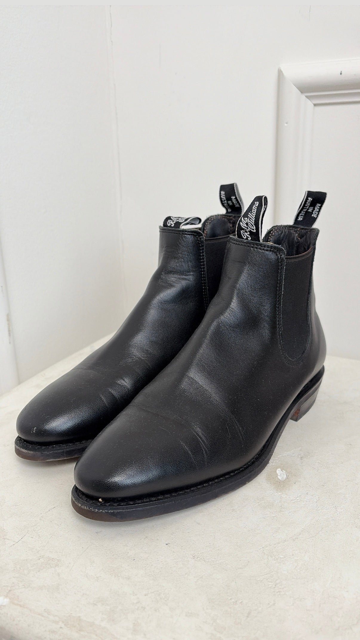 RM Williams Black Chelsea Boots, 38D