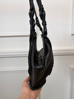 Bottega Veneta Black Braided Leather Shoulder Tote