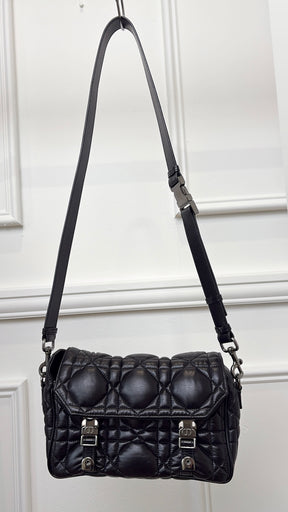 Dior Black Cannage Leather Diorcamp Messenger Bag