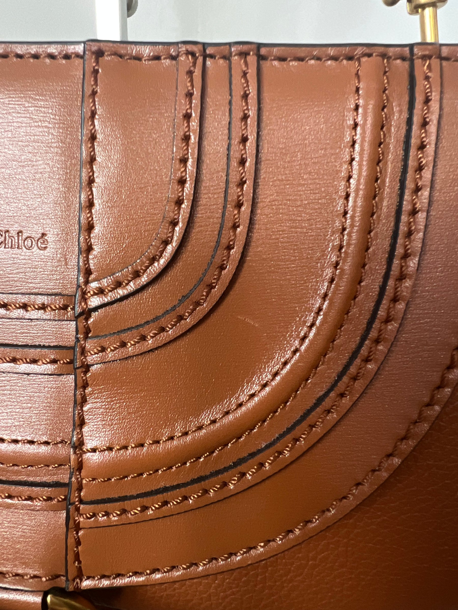Chloe Tan Leather Marcie Shoulder Bag