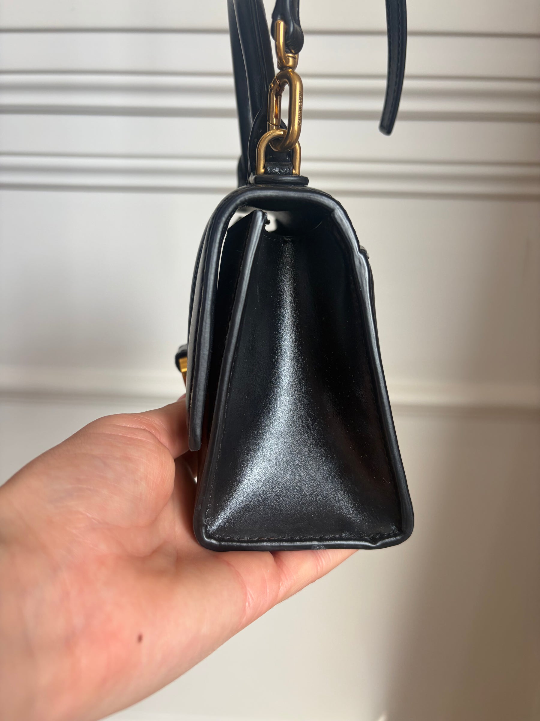 Balenciaga Black Leather Mini Hourglass Bag