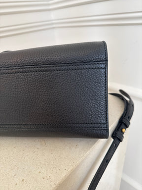Gucci GG Marmont  Small Top Handle Bag In Black Grain Leather
