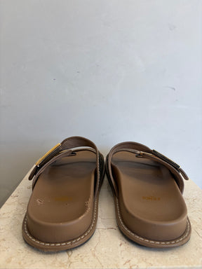Fendi Feel Monogram Slides, 39