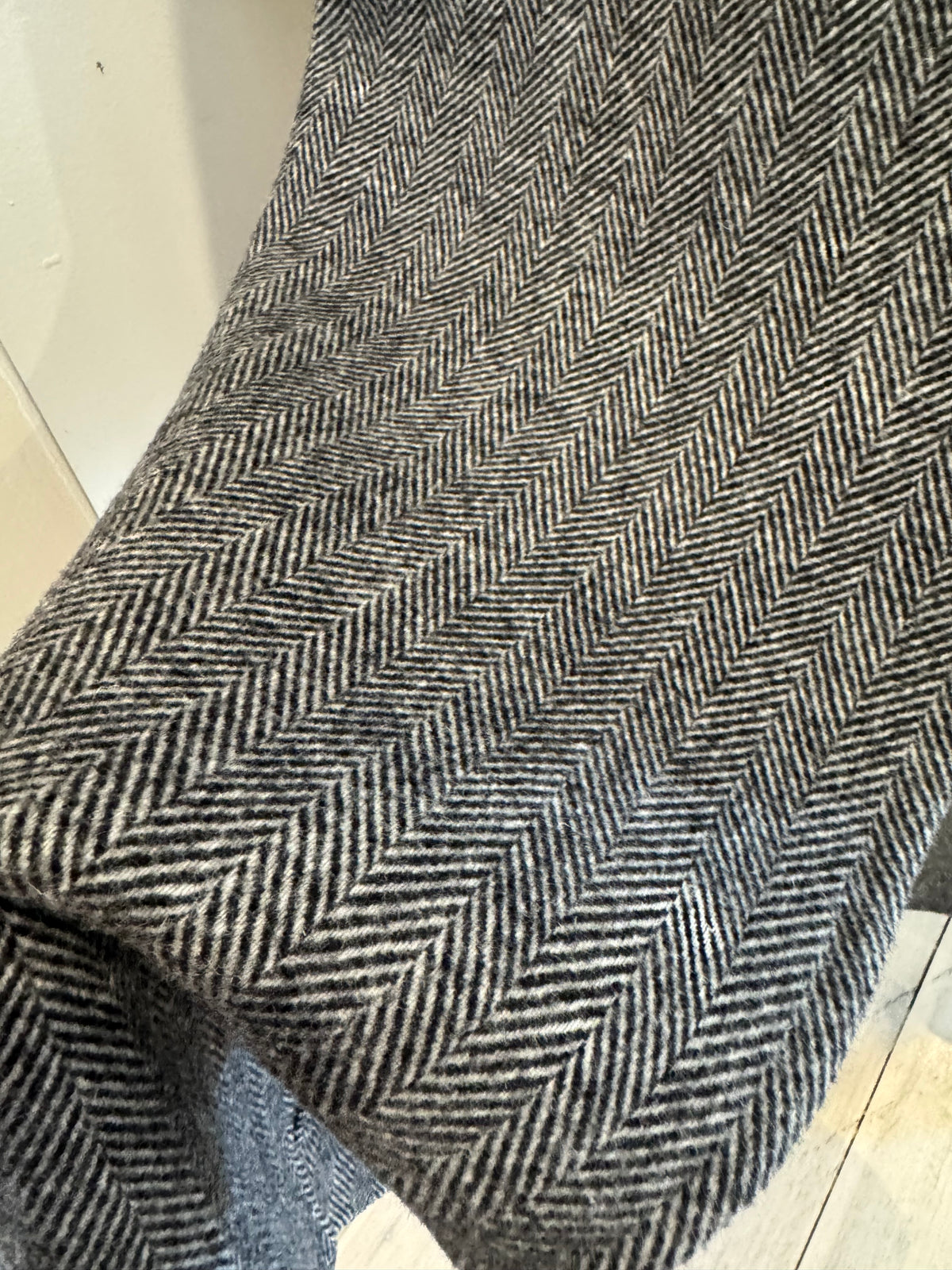 Friends With Frank Heringbone Coat Black Grey, S