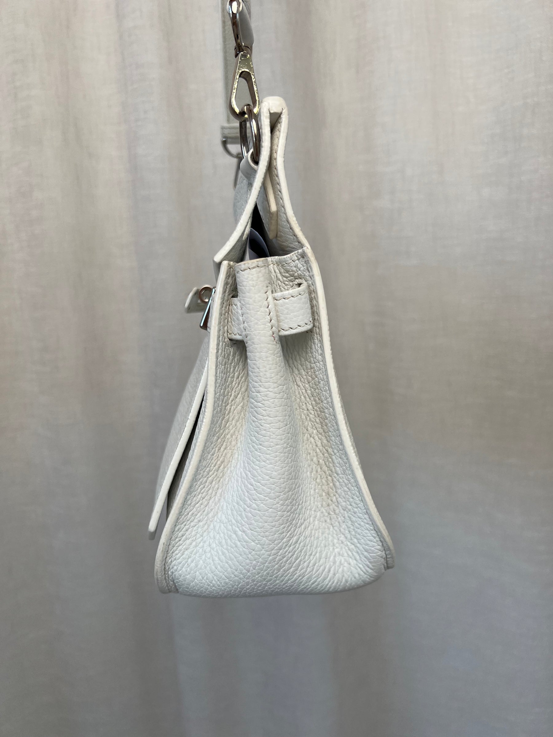 Hermès White Leather Jypsiere 28