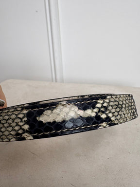 Khaite Juliua Python Print Silver Buckle belt, XS/S