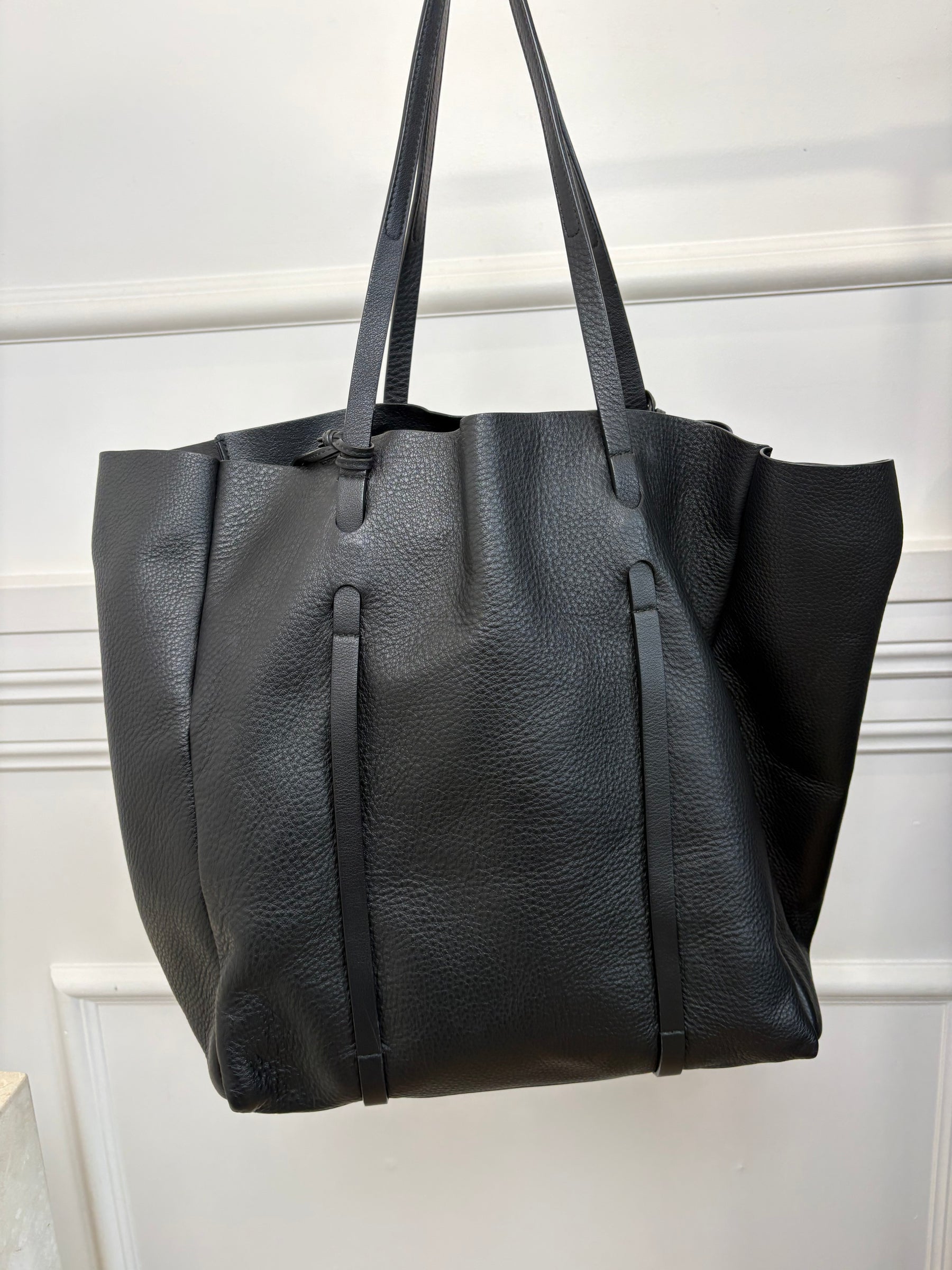 Balenciaga Black Leather Logo Tote