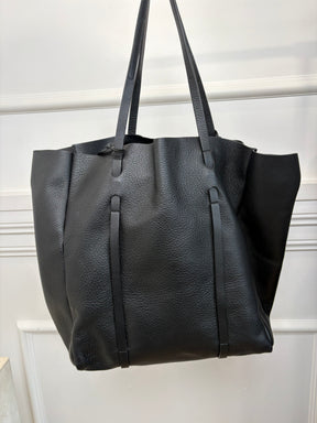 Balenciaga Black Leather Logo Tote
