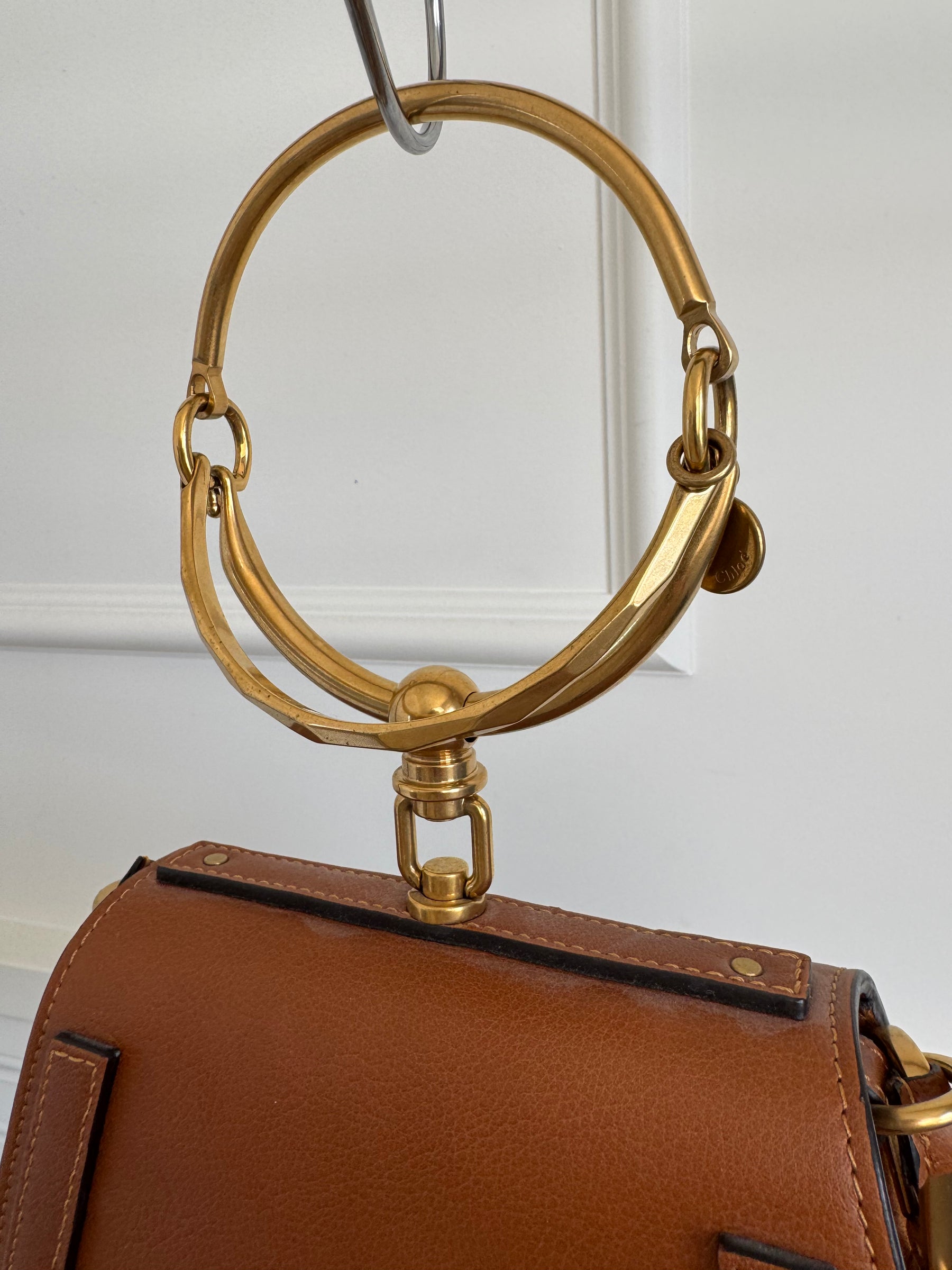 Chloé Tan Leather and Suede Nile Bracelet Bag