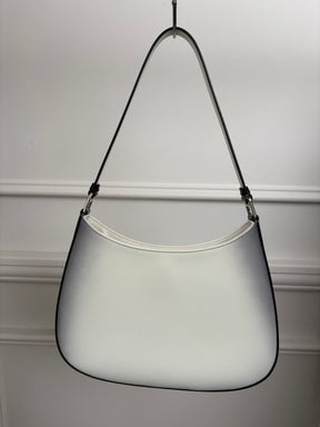 Prada White and Black Ombre Burshed Leather Cleo Bag