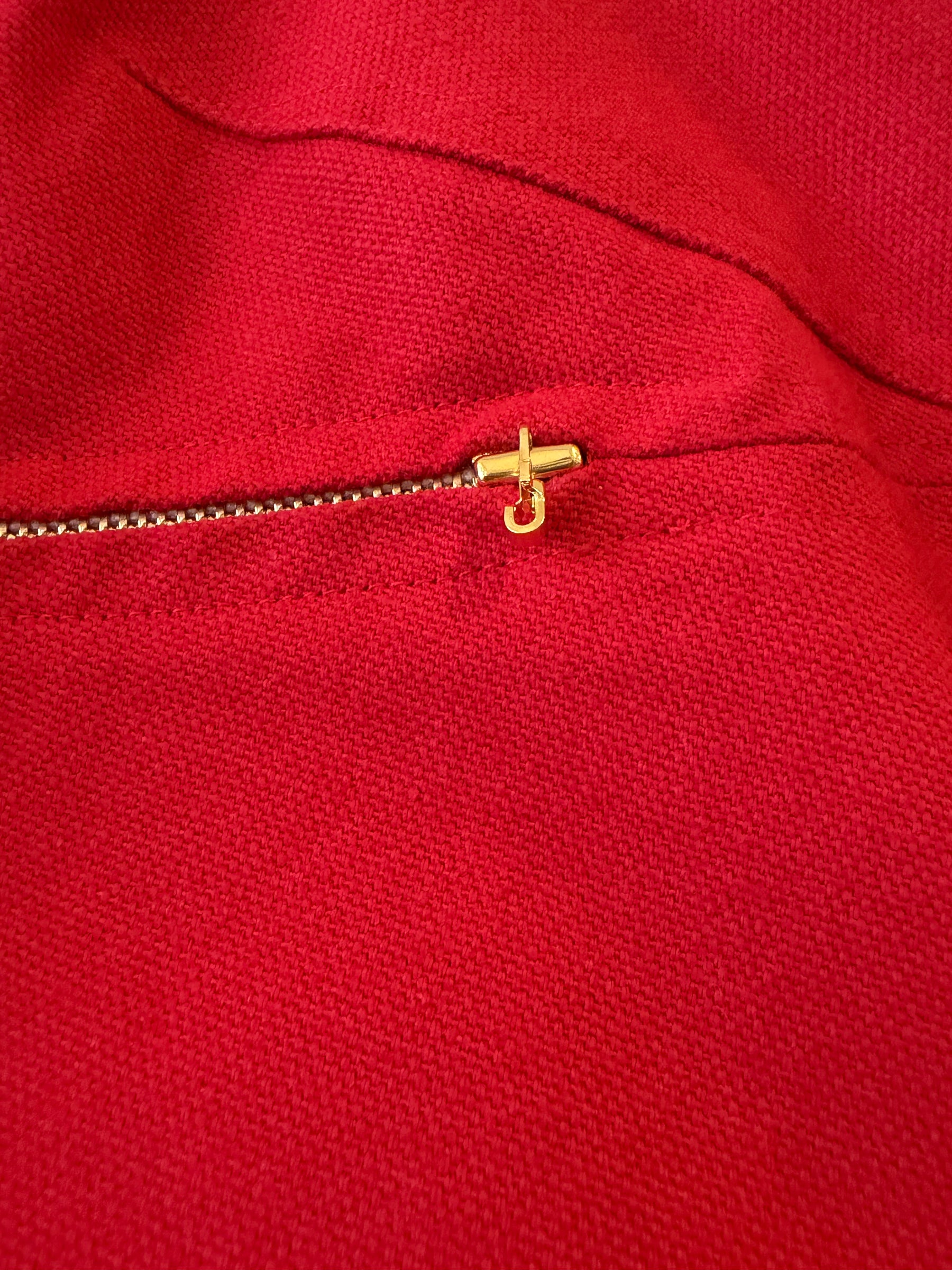 Lucy Folk Ecru and Red Canvas Pant *no main label*, S
