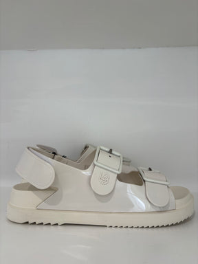 Gucci White Rubber Dad Sandals, 39
