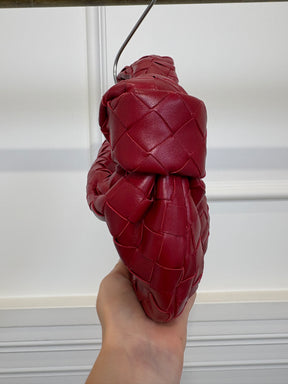 Bottega Veneta Red Leather Intrecciato Mini Jodie Bag
