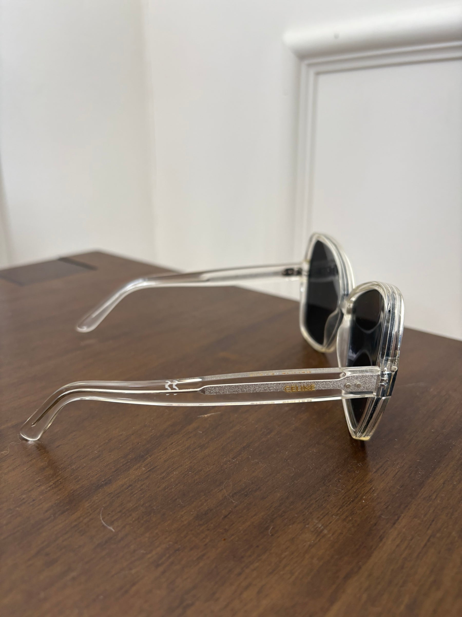 Céline Clear Butterfly Mirrored Sunglasses