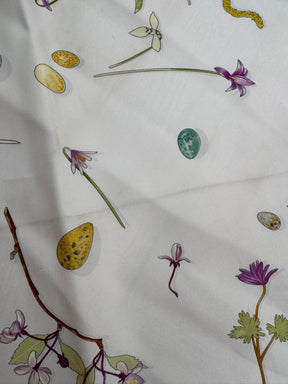 Hermès Fleurs And Plumes Print Silk Scarf