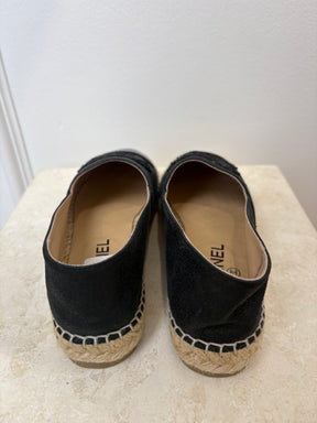 Chanel Black Coated CC Logo espadrilles, 37