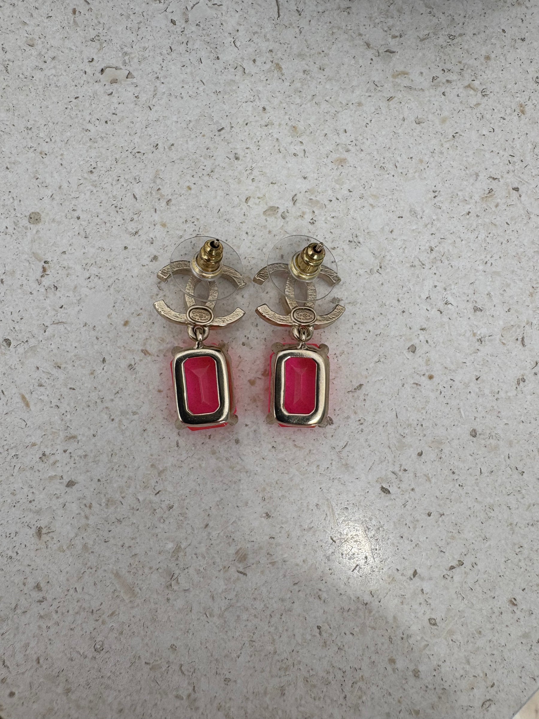 Chanel Coco Crush Pink Drop Earrings