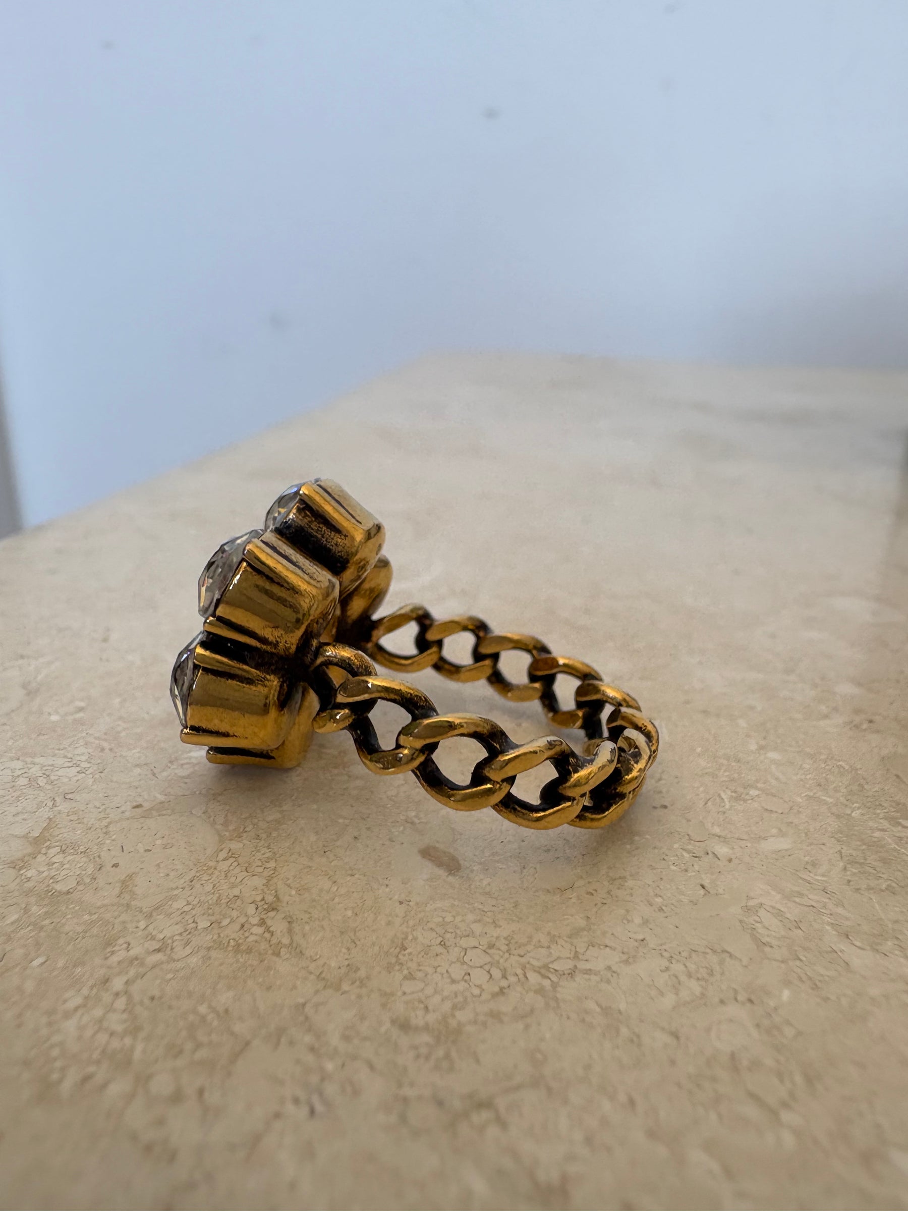 Gucci GG Crystal Flower Ring, 23