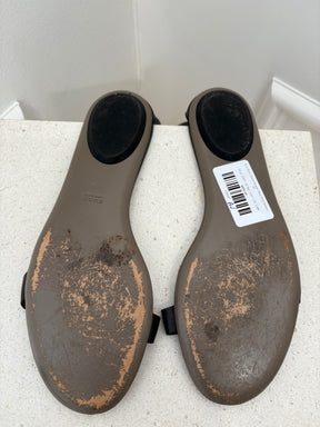 Gucci Black Leather Horsebit Ankle Strap Sandals, 40