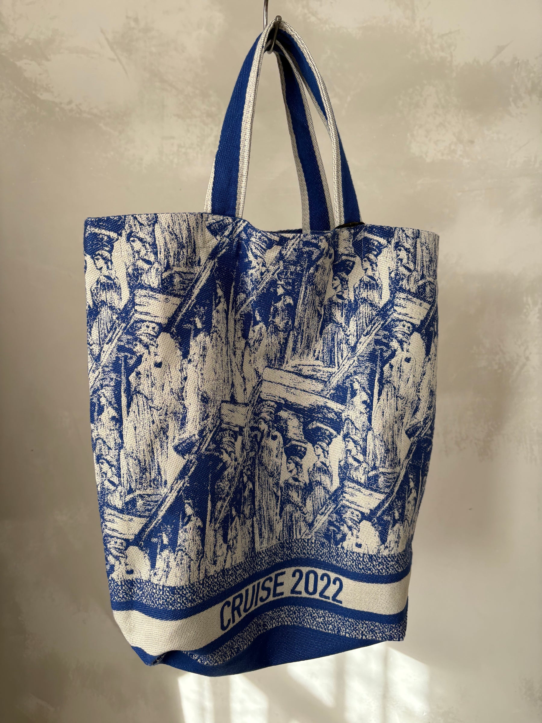 Dior Blue and Cream 'Cruise 2022' Tote