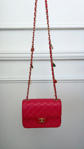Chanel Coral Lambskin Leather Casino Chips Mini Flap