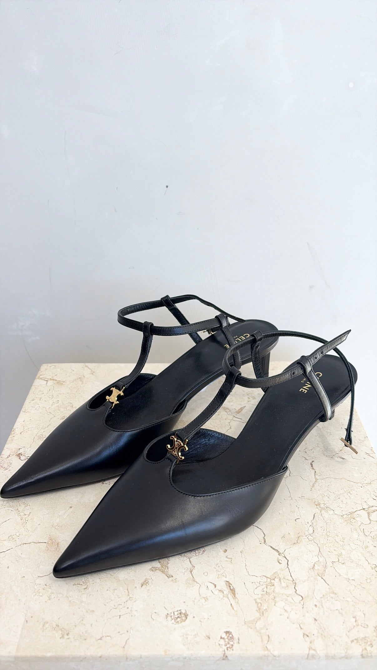 Celine Pump Kitten In Calfskin Black, 38